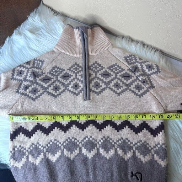 Kari Traa Agnes Knit 1/4 Zip Wool Blend Sweater Size Medium - Picture 6 of 12